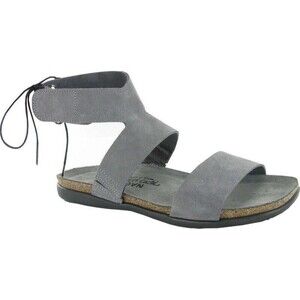 NAOT Larissa GREY Suede Leather Tie Back Sandals Shoes Women's EU 41 US 10 10.5